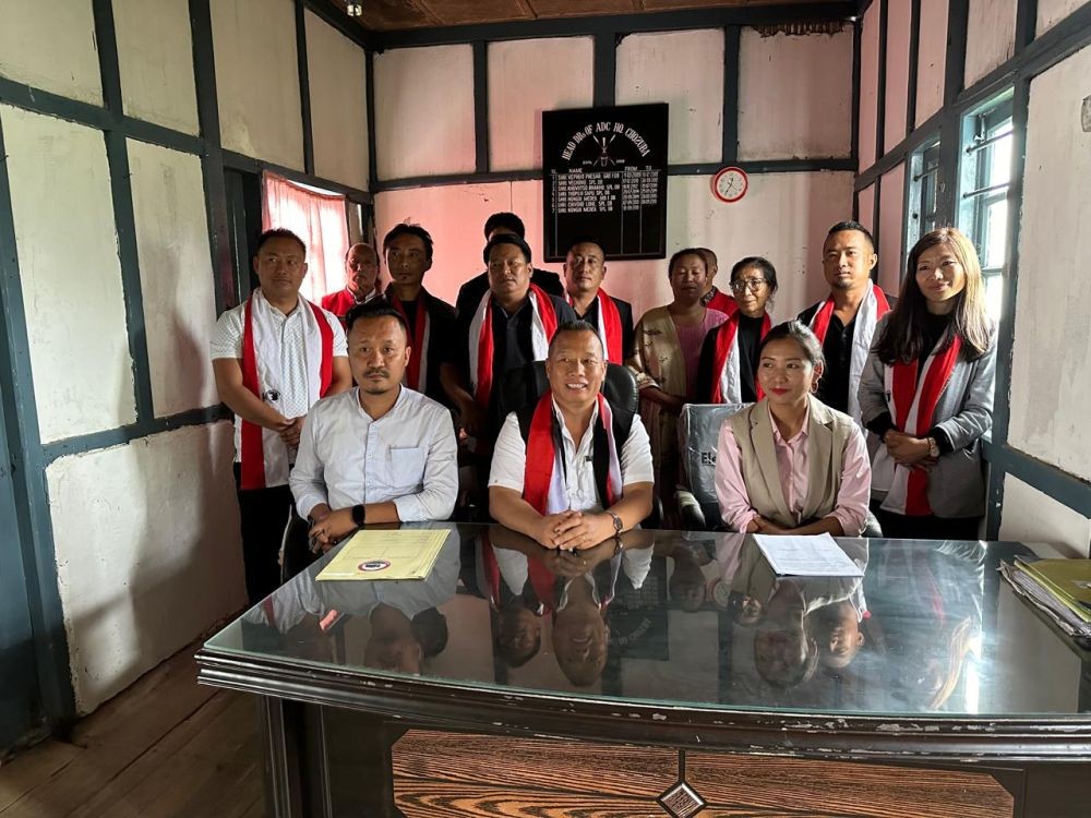 Kudecho Khamo, Dr Daina Patton and other administrative officers and the newly elected councillors of Chozuba Town Council on July 6.